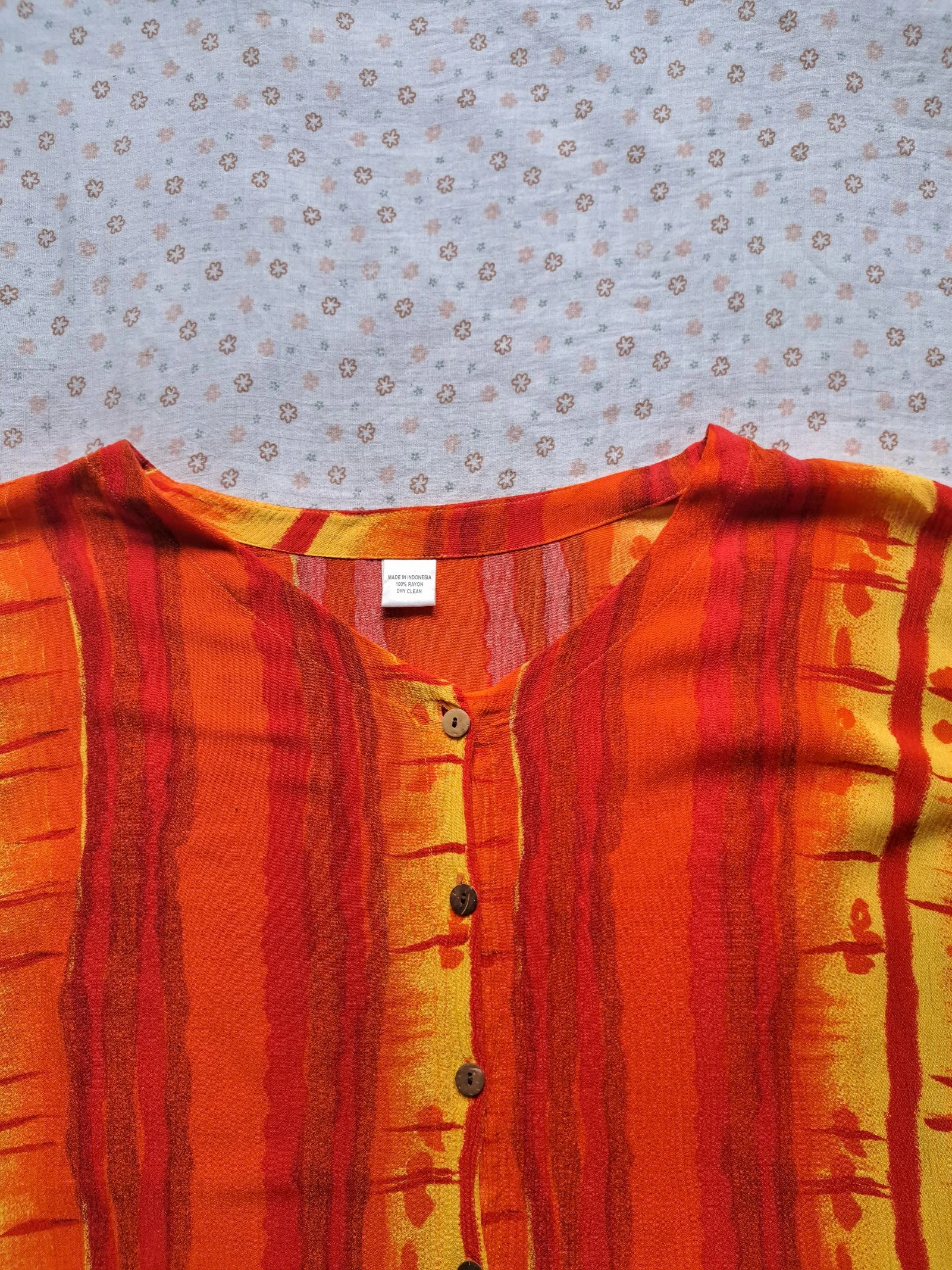 Y2K orange striped shirt - Size M/L/XL - Very good condition – photo 6